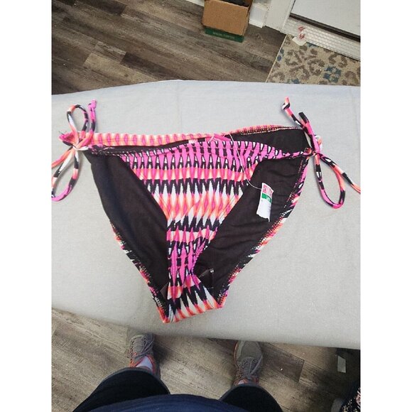NWT DEB GEOMETRIC TRIBAL JUNGLE PRINT NEON HIPSTER MONKI BIKINI LARGE - Picture 2 of 5